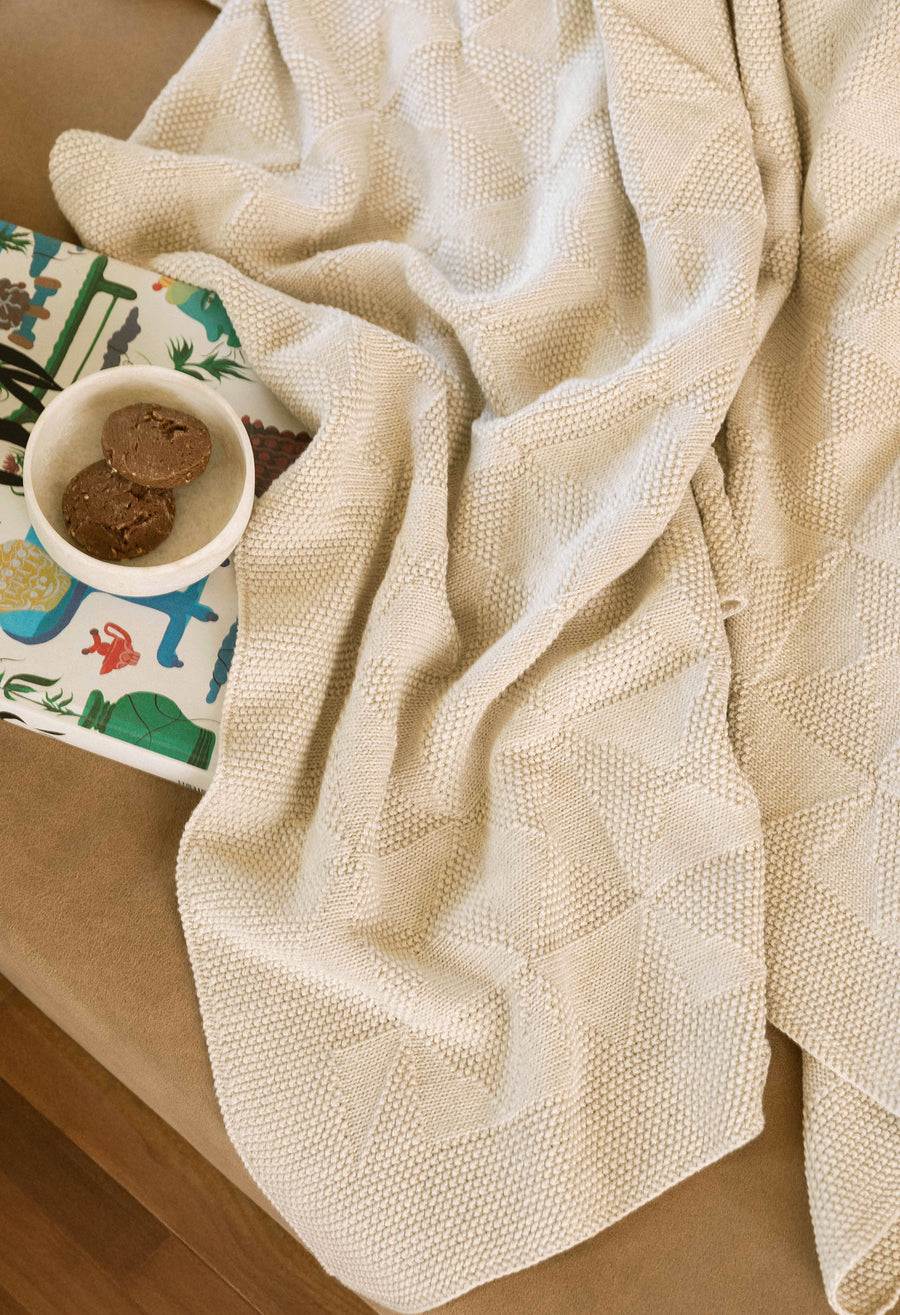 Throw Azulejo Faro Off White